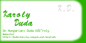 karoly duda business card